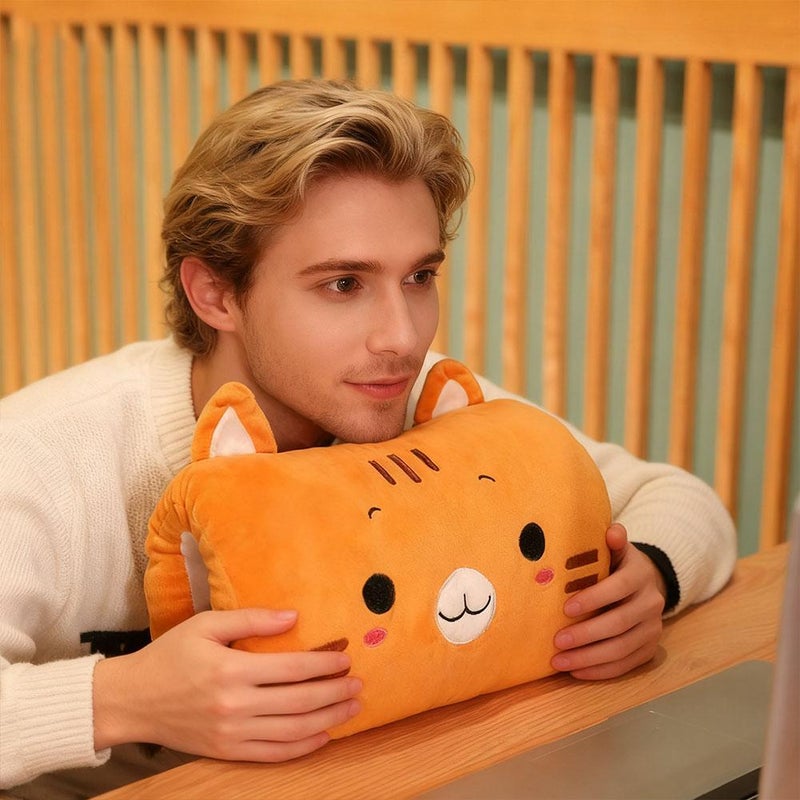 Cartoon Hand Pillow Hand Warmer Multifunction Home Animal Plush Muffs Winter Hugging Warm Arm Cushion for Women Men Home Travel Office Warmers - Image 5